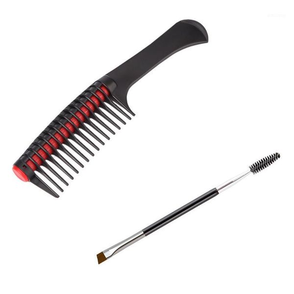 

plastic dyeing shampoo comb hair tools with double-headed eyebrow brush eyelash brushes1, Silver