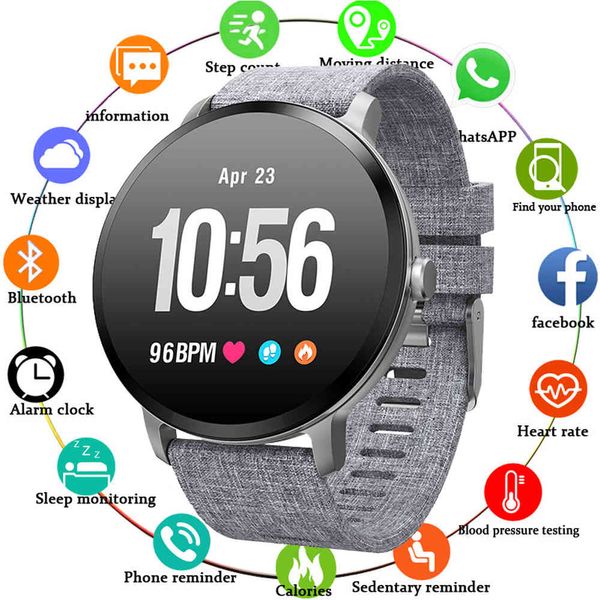 Relógio Inteligente Chenxi V11 Masculino Ip67 À Prova D' Água Vidro Temperado Atividade Fitness Rastreador Monitor de Frequência Cardíaca Brim Homens Mulheres Smartwatch Q0524