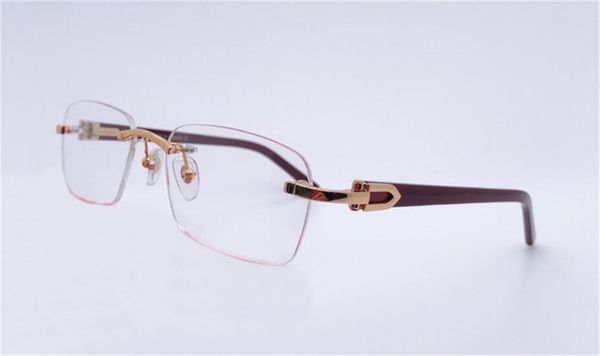 Gli occhiali ottici dal nuovo design alla moda 0048 con montatura quadrata e senza montatura, semplici lenti trasparenti in stile business possono essere lenti trasparenti da prescrizione