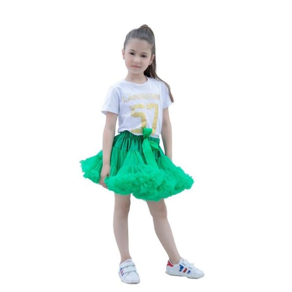 

skirts green colors baby girls fluffy chiffon tutu pettiskirt princess skirt ballet dance, Blue
