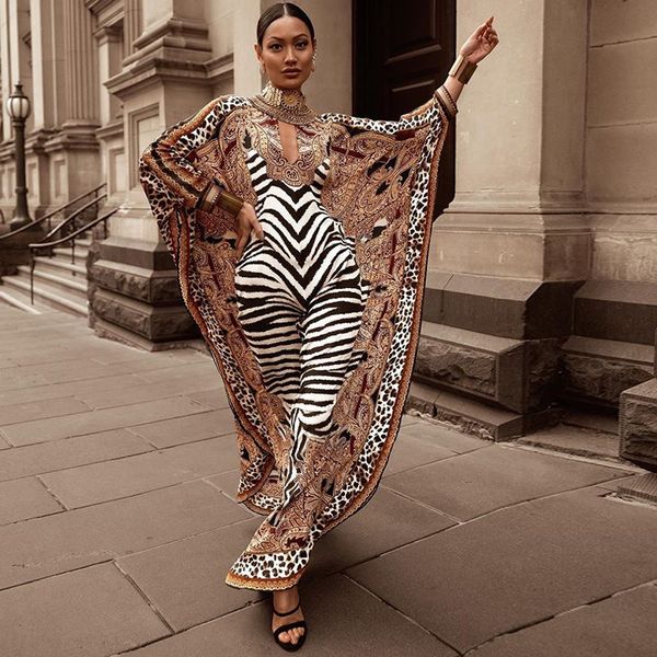 

women's printed skirt muslim large loose robe new popular dress, White;black
