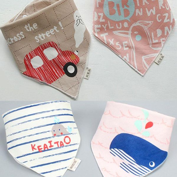 

bibs & burp cloths 2pcs/lot baby waterproof triangle cotton bandana child born absorbent cloth stuff