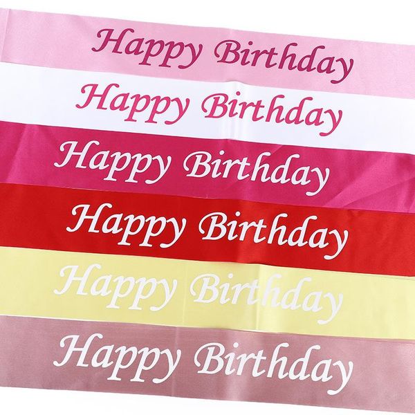 

party decoration birthday girl sash glitter satin happy accessory princess ribbons shoulder strap gifts