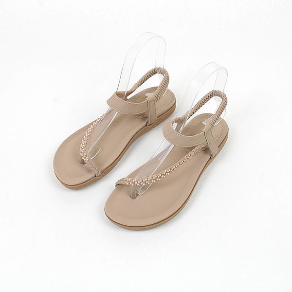 

fashion womens shoes 2021 rhinestone sandals soft summer heels large size suit female beige luxury comfort flat girls big lo, Black