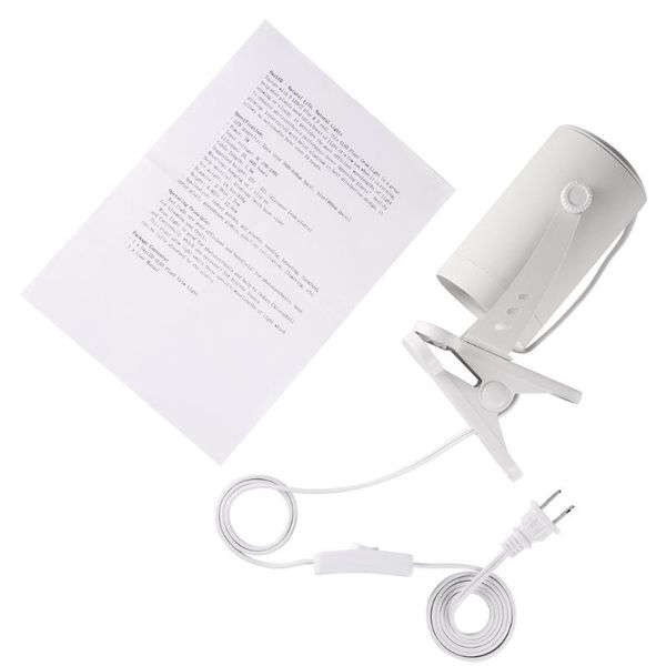 

white aluminum led plant grow light 360 degree adjustable indoor lights with clip heat-sink metal design
