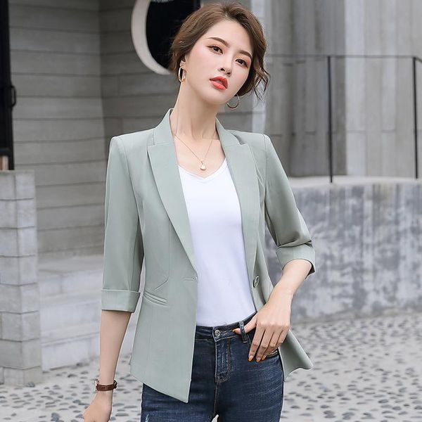 

women's suits & blazers fashion casual office ladies blazer women half sleeve jackets work wear business clothes slim ol styles, White;black