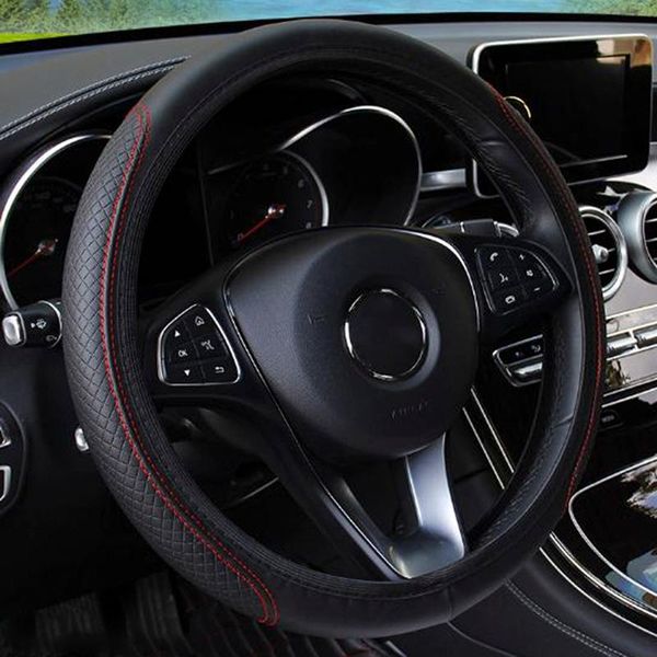 

steering wheel covers universal car fiber skin cover breathable elasti auto elastic skid proof steering-wheel styling