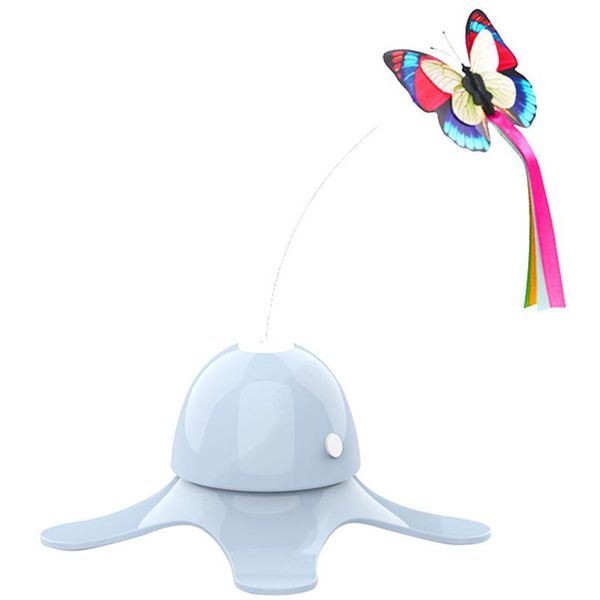 

cat toys electric rotating colorful butterfly funny dog pet teaser wand toy for kitten cats intelligence trainning
