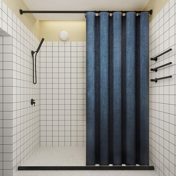 

curtain & drapes liangqi/blue elegant imitation linen home curtain, waterproof shower curtain,bathroom thick mildewproof fabric,customize si