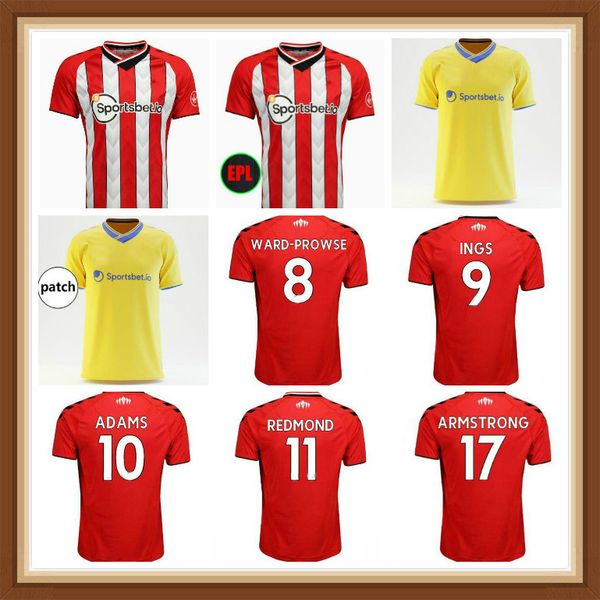 

21 22 ings soccer jerseys ward-prowse 2021 2022 home red djenepo armstrong football shirt set long adams romeu vestergaard men kit uniform, Black;yellow