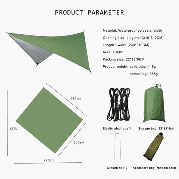 

tents and shelters waterproof camping tarp tent ultralight footprint mutifunctional groundsheet picnic beach mat with carrying bag