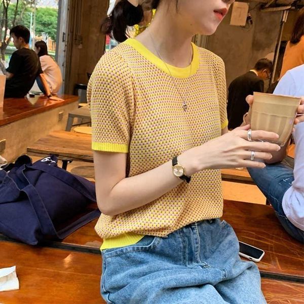

women's t-shirt korean-style 2021t shirt autumn sweater short, White