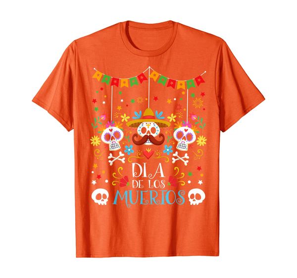 

dia de los muertos funny day of the dead hanging skulls gift t-shirt, White;black