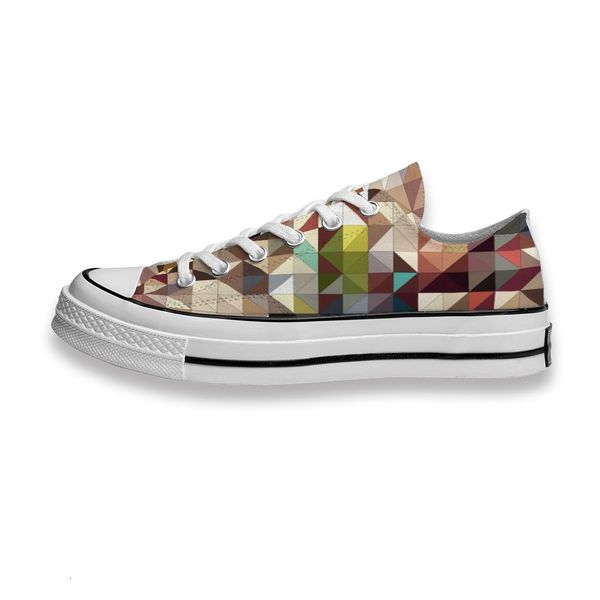 

personalized customizationcustom printed sho triangle combination sneakers low mens womens skateboard sport footwear diy trainers canvas cas