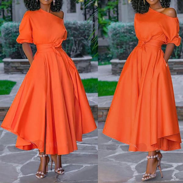 

2021african clothes for women ankara dashiki dress one shoulder robe 2021 new european clothing kaftan party gown boubou, Red