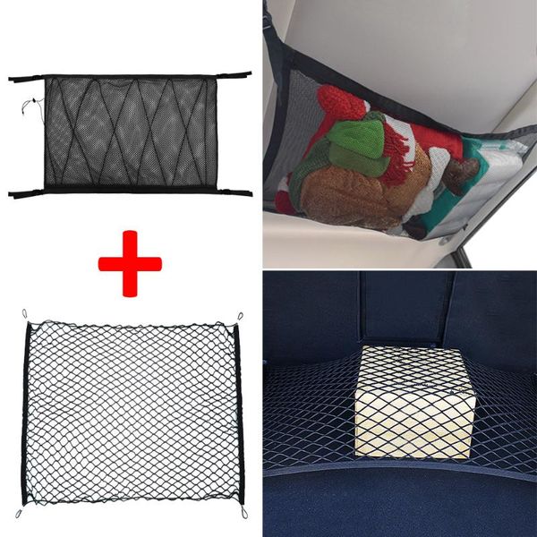 

car organizer trunk net ceiling storage nylon bag interior mesh portable auto
