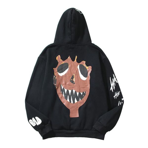 

men's hoodies & sweatshirts zottsoz casual hip hop harajuku graffiti cartoon letter print hooded streetwear loose fleece pullovers, Black