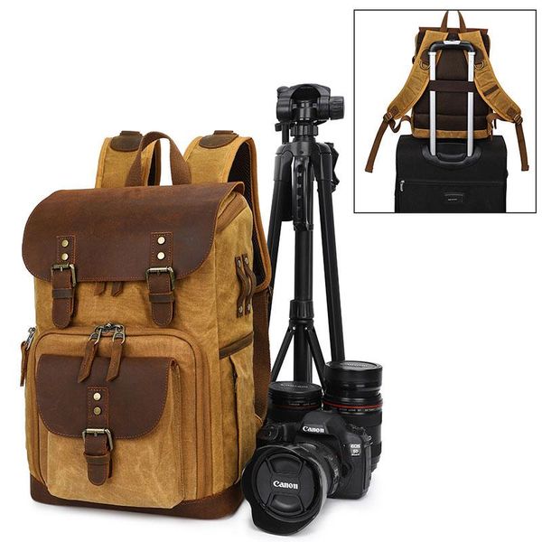 

backpack dslr camera bag est batik canvas waterproof pography outdoor wear-resistant organizer for