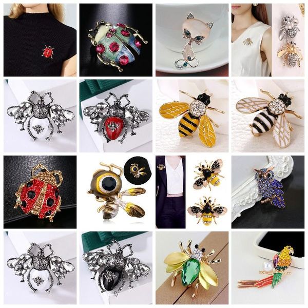 

pins, brooches 31 styles crystal insect brooch beetles pin fashion for women pins scarf clip jewelry broach wholesale, Gray