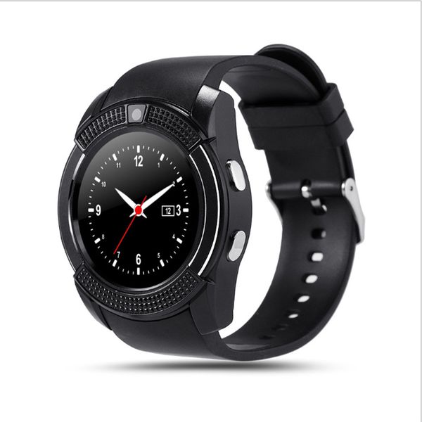 Original autêntico v8 relógios inteligentes banda com 0.3m câmera sim ips hd círculo completo exibir smartwatch para sistema android com caixa de varejo dhl