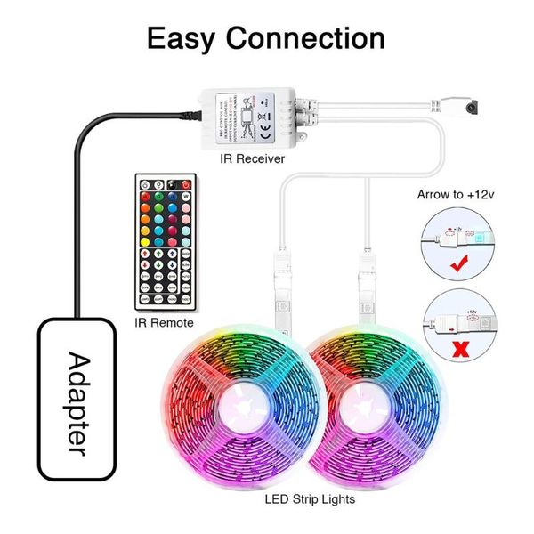 

strips led strip light 2m-30m rgb 2835 lights tape flexible 12v wifi ribbon for room home christmas