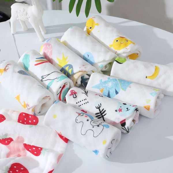 

handkerchief gauze saliva 25x25 baby feeding cotton cartoon face wash children's seersucker square towel, White