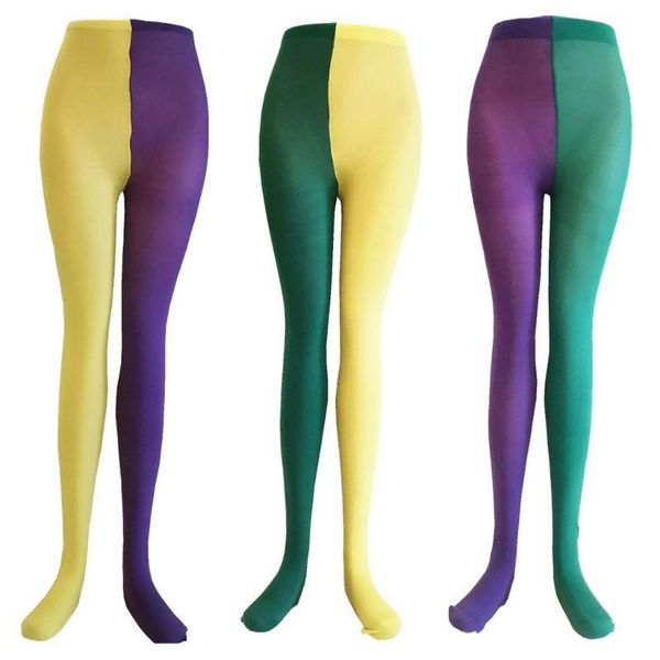 

socks & hosiery carnival halloween pantyhose 2 toned contrast color cosplay clown skinny tights, Black;white