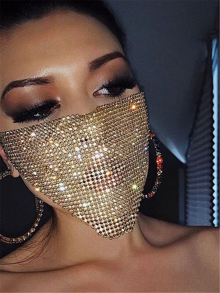 

high-quality masks 2021 summer rhinestone metal flash diamond jewelry mask z1212 xajg