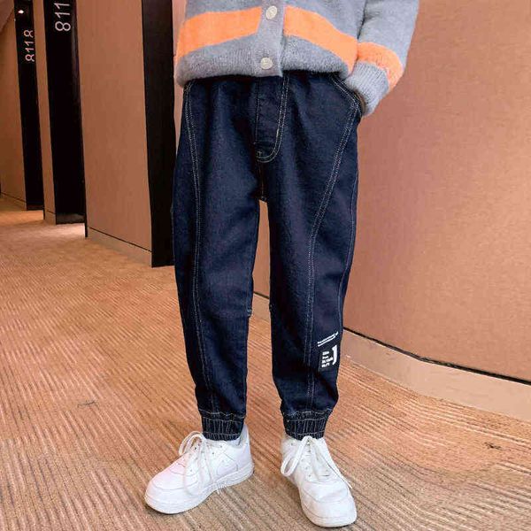 Pantaloni sportivi a matita per ragazzi Jeans per ragazzi Primavera Autunno Jeans neri Pantaloni a matita per bambini Pantaloni per bambini adolescenti in cotone elastico in vita G1220