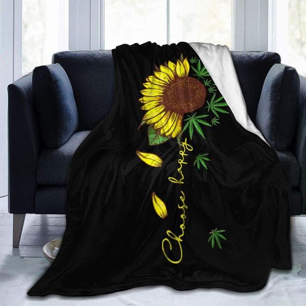 

blankets throw blanket happy sunflower and hippie flat lover flannel warm super soft living room sofa light bed