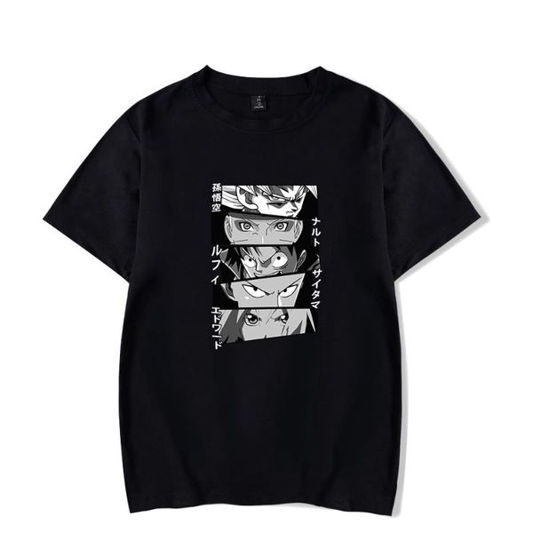 

summer japan anime cartoon t shirt short sleeve 100% cotton t-shirt women men kawaii harajuku custom logo drop women's, White