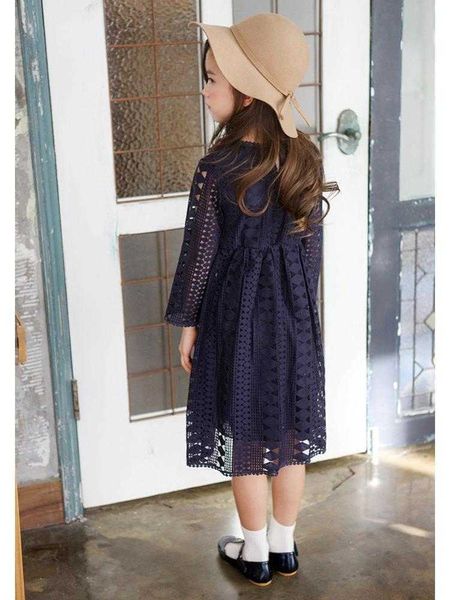 Mädchen Spitzenkleid Langarm Herbst Winter Kleines Mädchen Kleid 4 5 6 7 8 9 10 11 12 Jahre Kinder Prinzessin Kleid Teenager Mädchen Kleidung Q0716