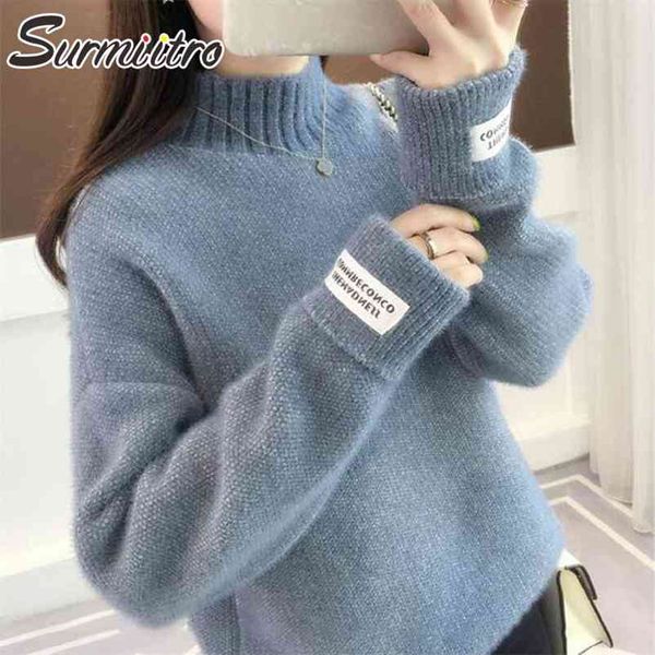 

cashmere knitted sweater women turtleneck autumn winter long sleeve jumper korean pullover female knitwear 210421, White;black