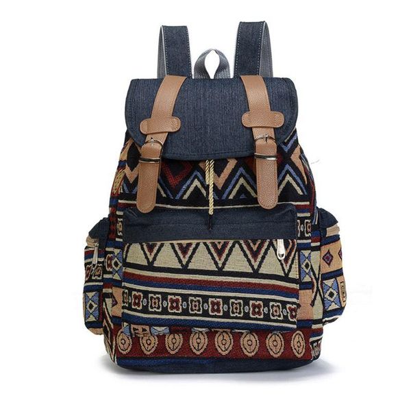 

women canvas vintinge backpack ethnic bohemian daypack schoolbag school bags