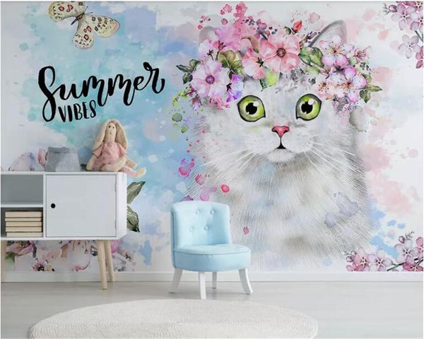 

wallpapers wellyu cute fashion wallpaper on the grass a group of cats self-portrait like children's house background 3d tapety3d