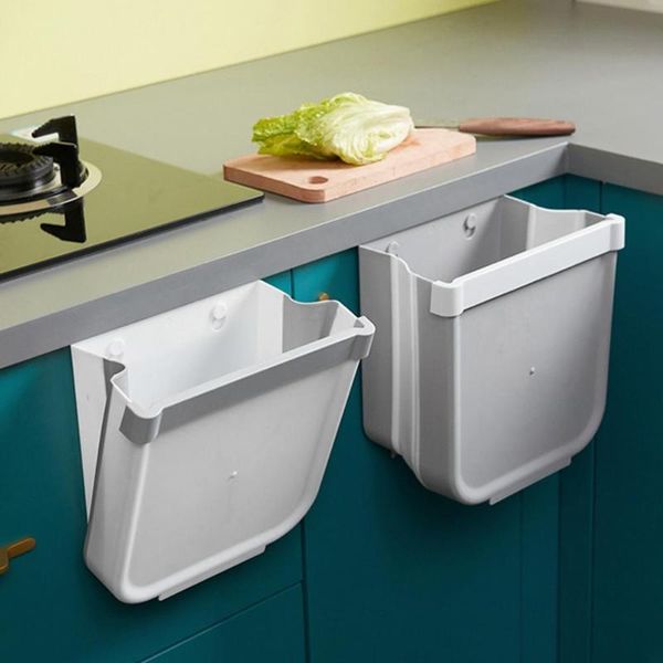 

waste bins folding bin kitchen cabinet door hanging trash can wall mounted trashcan bathroom toilet garbage storage