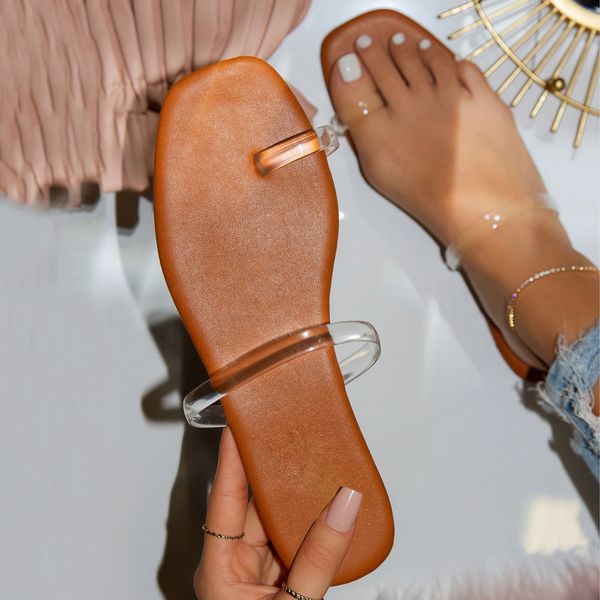 

women flats casual shoes 2021 summer beach sandalias female transparent crystal slipper casual slip on squared toe shoes hot, Black