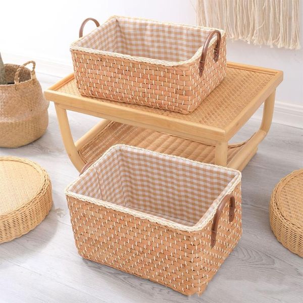 

laundry storage & organization manual woven basket handmade wicker baskets sundries organizer clothes toys container decor panier rangement