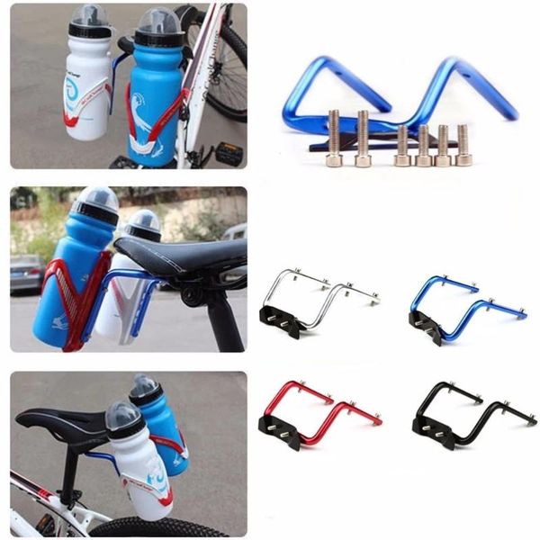 

bicycle seat post bottle rack converter cycling mountain bike saddle back double water holder cage adapter bottles & cages