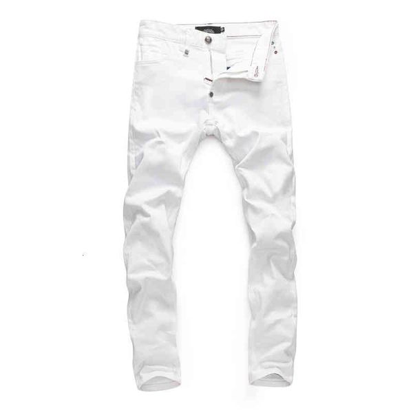 

men's jeans european style plein brand men white jeans mens slim denim trousers skulls straight stretch pants for men 3kji, Blue