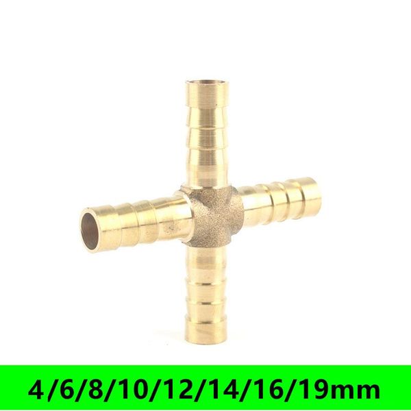 

watering equipments 1pc 4/6/8/10/12/14/16/19mm brass equal cruciform pagoda hose repair connector pipe barb joint garden irrigation accessor