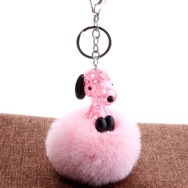 

dog key chain man made crystal dog hair ball pendant new bag boutique pendanta1, Silver