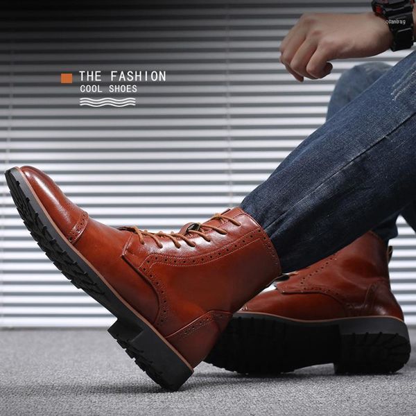

boots 38-48 men leather comfortable fashion 2021 casual #sy86211, Black