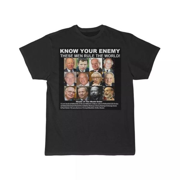 

know your enemy these men rule the world short sleeve tee, White;black
