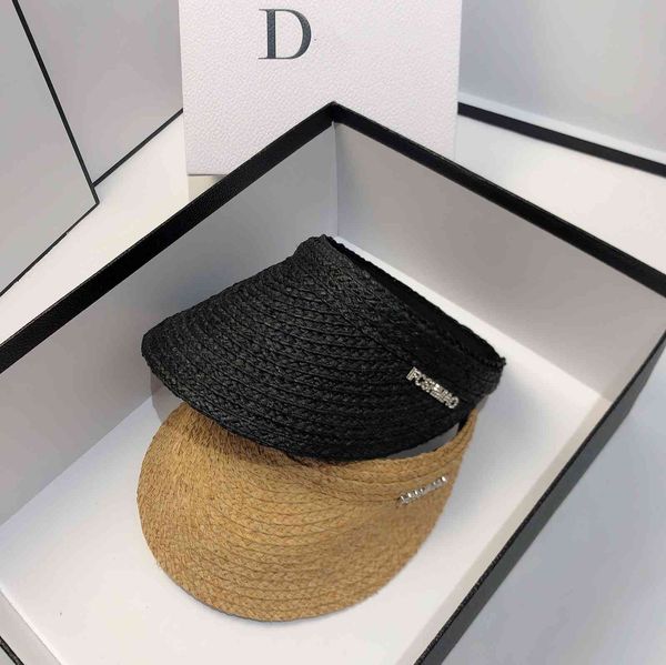 

summer new lafite beach sunshade no outdoor simple versatile sun hat, Black;white