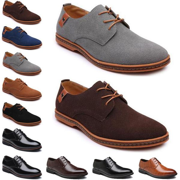 

2021 luxury men casual shoes black brown loafers outdoor flat slip on fshion mens trainers sneakers size 40-47 color38