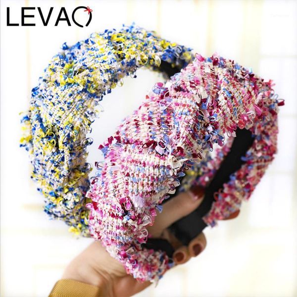 

levao colorful tassel headband wide knotted hairband for women handmade weaving hairy hair hoop bands bezel accessories1