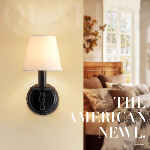 

wall lamps american country lamp bedroom bedside light simple modern living room corridor aisle lighting wrought iron