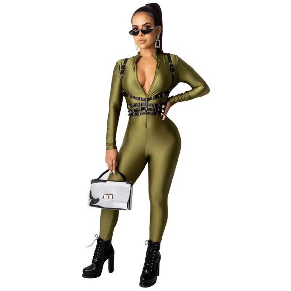 

women's jumpsuits & rompers women v neck full length romper solid skinny jumpsuit female club overalls lcy1198, Black;white