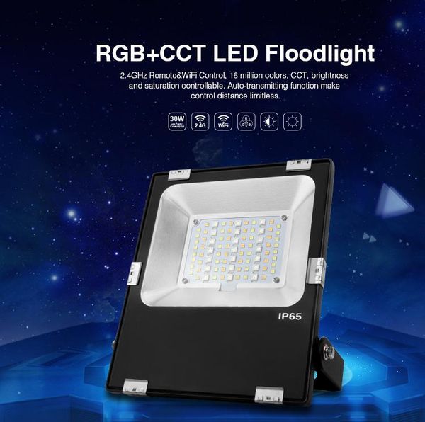 

[seven neon] 2.4ghz mi-light wifi control 16 million colors waterproof 30w rgb+cct rgbcw+rgbww led smd floodlight floodlights